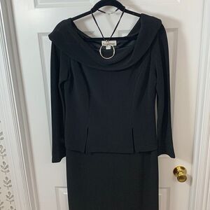 Nicole Studio New York Size 16 black midi dress. Please see photo measurements.